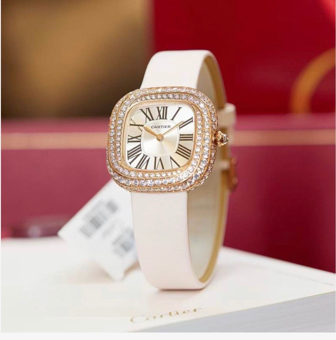 Cartier Diamond Bezel Watch – Elegant Luxury Timepiece