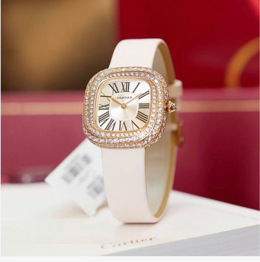 Cartier Diamond Bezel Watch – Elegant Luxury Timepiece