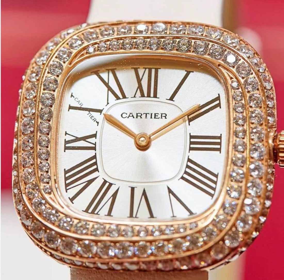 Cartier Diamond Bezel Watch – Elegant Luxury Timepiece