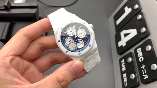 Audemars Piguet Royal Oak Perpetual Calendar – White Ceramic – Blue Dial